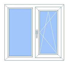 Двухстворчатое ПВХ окно Veka Softline, 1400 х 1400 мм, фото 1