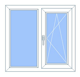 Двухстворчатое ПВХ окно Veka Softline, 1400 х 1400 мм, фото