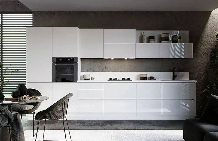 Установили модульную кухню с фасадами МДФ + пластик ACRYLIT фото 2