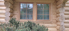 Остекление дома из бревна деревянными окнами фото 11