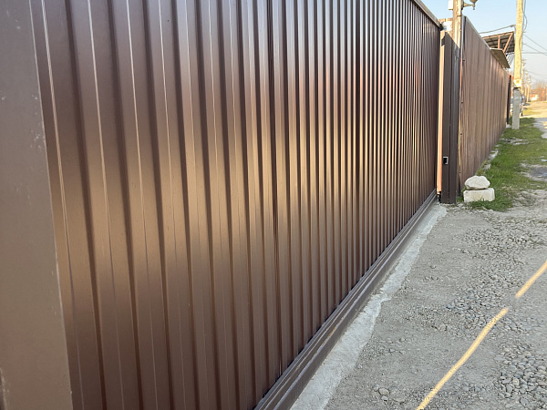 Шестиметровые откатные ворота с автоматикой Ролтэк фото 2