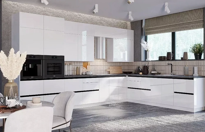 Установили модульную кухню с фасадами МДФ + пластик ACRYLIT фото 1