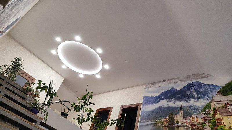 Двухуровневый потолок с подсветкой фото 4