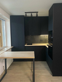 Изготовили черную матовую кухню в минималистичном дизайне фото 7
