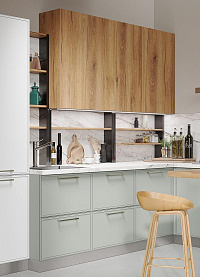 Реализовали угловую кухню с фасадами МДФ покрытыми эмалью фото 3