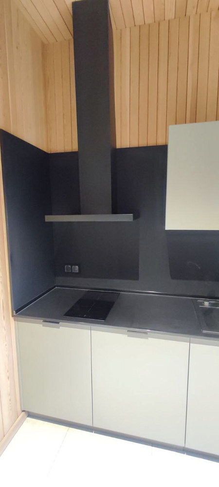 Модульная прямая кухня, светло-серый гарнитур «Тренто» фото 6