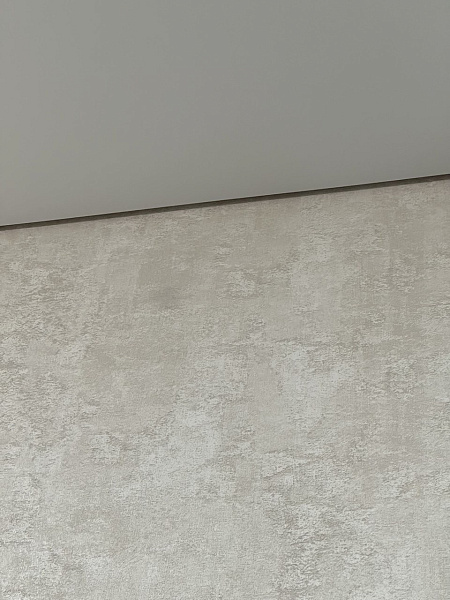 Одноуровневый матовый потолок в гостиной  фото 5