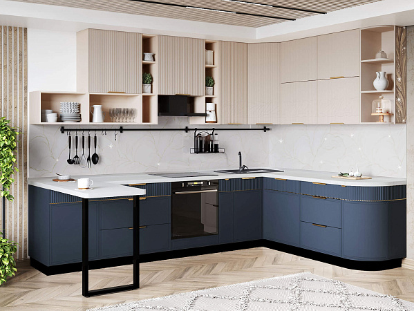 Установили угловую кухню с декорированными фасадами МДФ фото 1