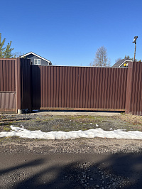 Откатные ворота в частный дом фото 2