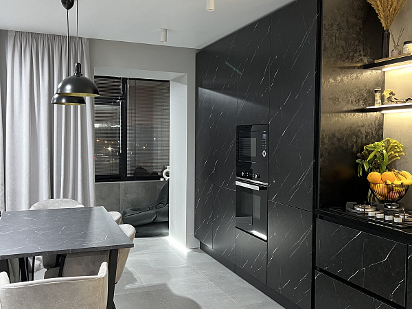 Кухонный гарнитур «Раиса» в чёрном цвете фото 5