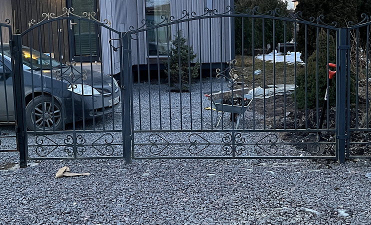 Кованые ворота для частного дома фото 3