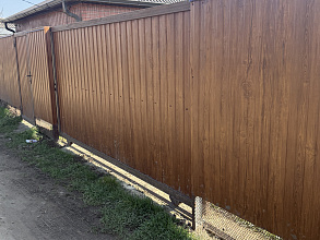 Откатные ворота с автоматическим открыванием и калитка фото 3