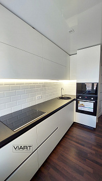 Белая матовая кухня в стиле модерн фото 2