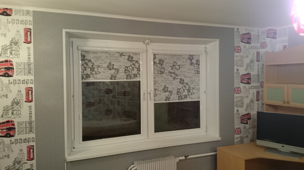 Установили рулонные шторы с рисунком фото