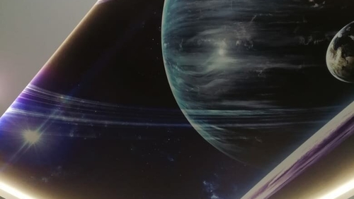 Монтаж натяжного потолка в детской с фотопечатью фото 1